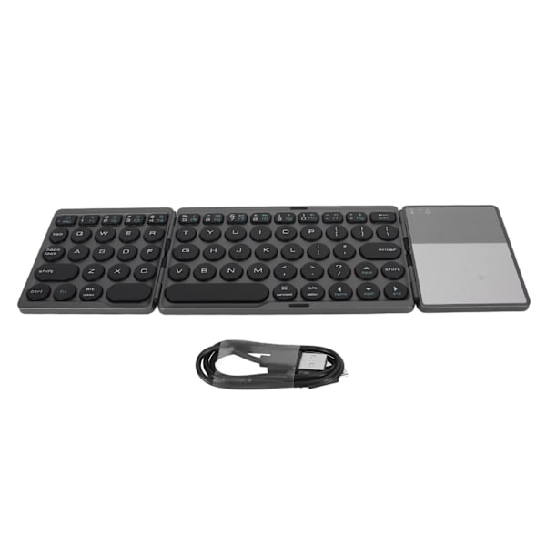 Rund tast Bluetooth foldbart tastatur med touchpad Universal 140mAh trådløs 64 tast folde tastatur