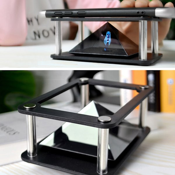 3D Holografisk Display Stativ Projektor 3.5-6 tums Mobil Smartphone Hologram Fäste