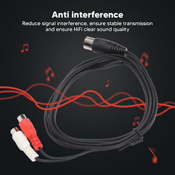8-polet DIN til 2 RCA Adapterkabel 8-polet Han til 2 Hun RCA Kabel til Lydinstrumentudstyr 1,5 m / 1,5 m