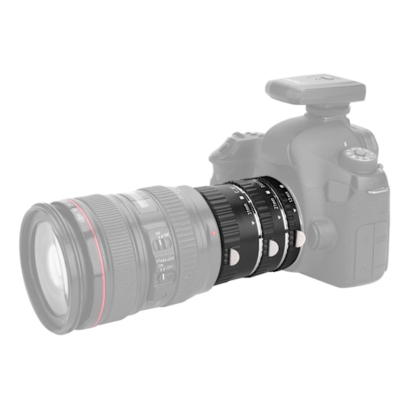 Makroförlängningsrörssats med linsadapterring för Canon DSLR-fattning