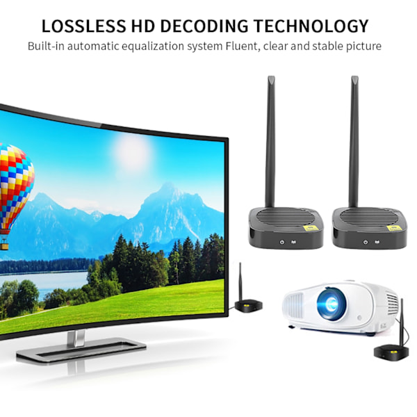 Trådlös HDMI-förlängare HD-sändare 50 meter H.264 5.8G Hemnätverksanslutning 100‑240VAU-kontakt