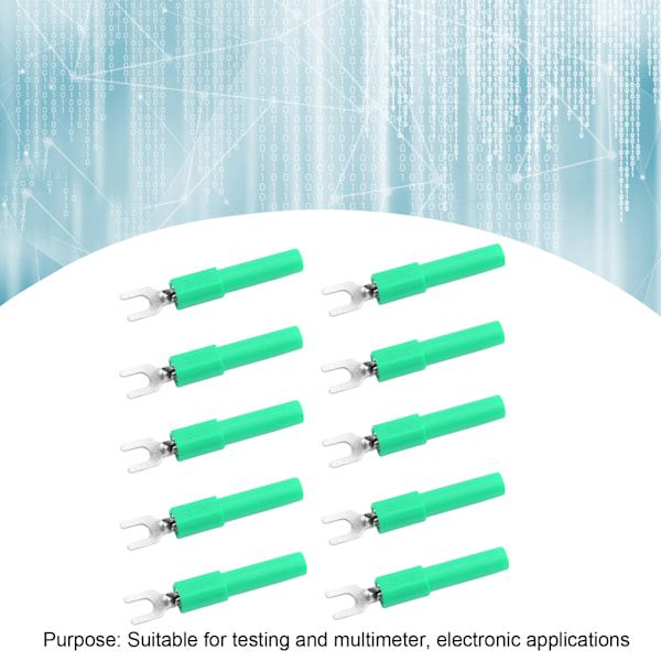 10 kpl 4 mm haarukkalippa-liitin U-tyyppinen sähköliitin testaukseen MultimetriVihreä