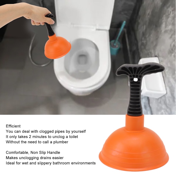 Mini Plunger Kraftig Skridsikker Håndtag Effektiv Lille Afløbsplunger til Toilet Badekar Vask