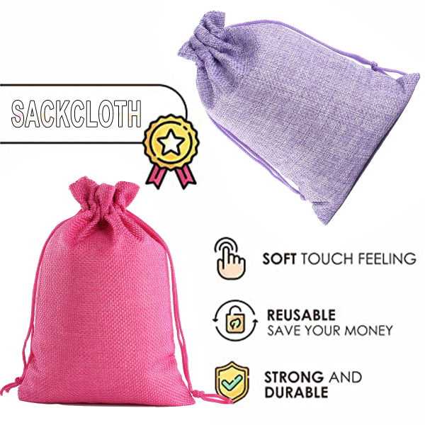 12-pack festpåsar - Mini canvas dragsnöre godis presentpåsar, barnkalas, fester, 13*18cm