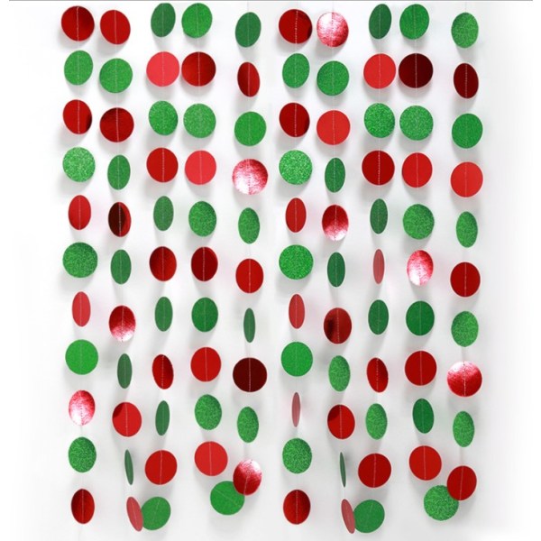 Red & Green Circle Dots Garland -Christmas Party