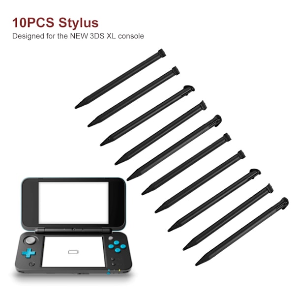10 stk. Stylus Pen til Nintendo NEW 3DSXL Konsol - Sort