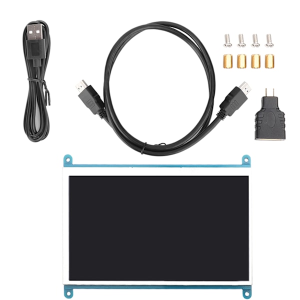 7-tums 1024 x 600 HD Högdagrar IPS-skärm med Bred Betraktningsvinkel för Raspberry Pi 4B/3B
