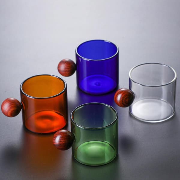 GETIT Glasmugg Värmebeständigt Spritglas Juice Kaffe Te Mugg Cafe Blå