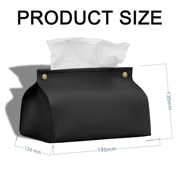 Smuk servietbeholder i rektangelform, servietbeholder, PU-læder servietbeholder, dekorativ organizer, ensfarvet, 7,7 x 5,2 x 4,72