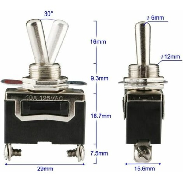 6 stk - Modifisert bryter - KN3C 6-10A