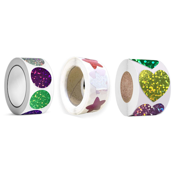 Lättanvända Självhäftande Stickers, Livfulla Glitterhjärtan För Kreativa Projekt, Kort, Kuvert, Presentaskar, Daglig Planering, Kontorsmaterial, Skola, Klassrum