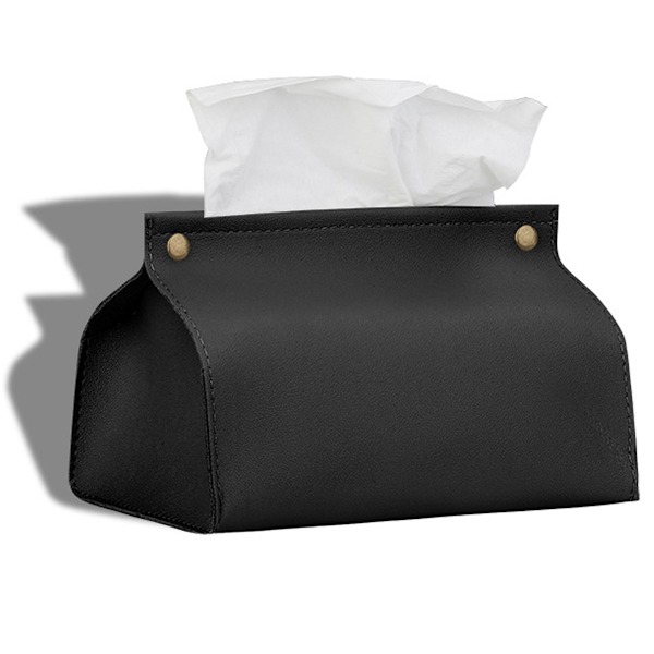 Smuk servietbeholder i rektangelform, servietbeholder, PU-læder servietbeholder, dekorativ organizer, ensfarvet, 7,7 x 5,2 x 4,72