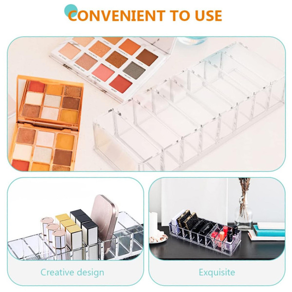 8 Gitter Kosmetikhylde, Hylde Vaskbar Transparent Toiletartikler Hyldeholder I Hjem Butik,Transparent