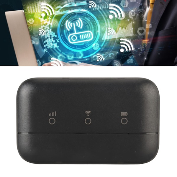 Mobil WiFi Hotspot med SIM-kortslot, der understøtter 3G 4G 10 brugere 3000mAh batteri bærbar WIFI til mobiltelefon bærbar computer sort