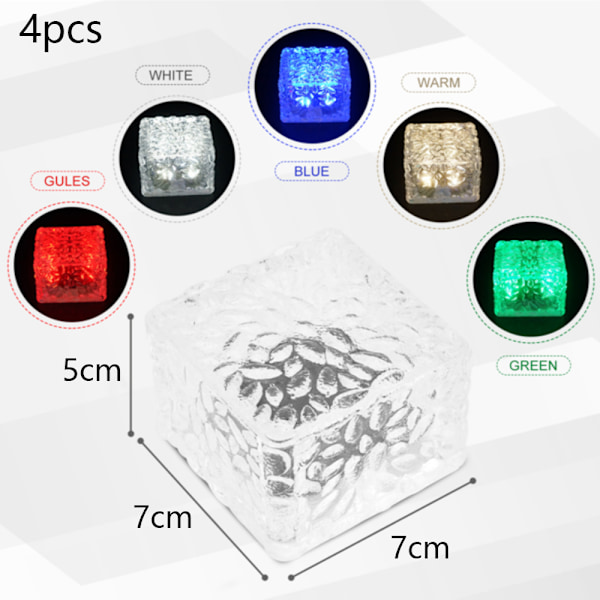 4 Pak Solcelledrevne Have Lamper LED Farveskiftende Gulvlamper,
