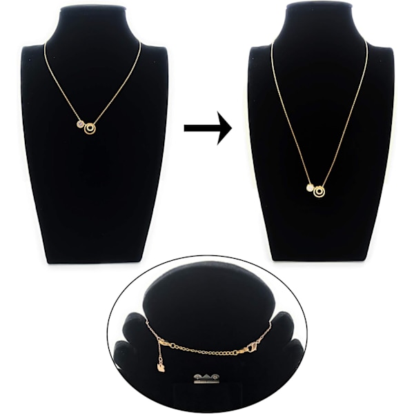 8 st rostfritt stål halsband förlängare armband förlängare förlängningskedjeset 4 olika längder: 6 tum 4 tum 3 tum 2 tum