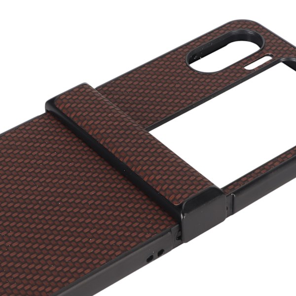 Fodral för OPPO Find N2 Flip i kolfiberstruktur, vikbart mobilskal i plast, brunt