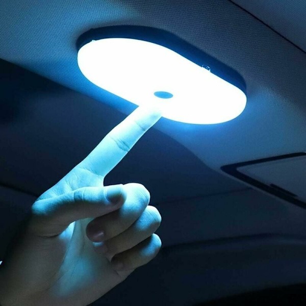 Bilstaklampa, fyrkantig LED-lampa med touch-funktion, USB-laddningsbar, 3 färger, läslampa