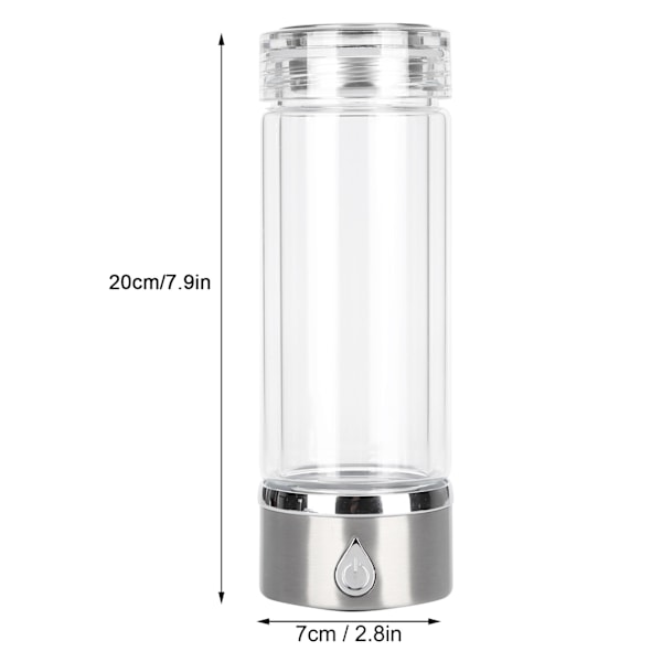 380ml vätevattenflaska generator SPE-teknik USB uppladdningsbar bärbar väterik vattenkopp