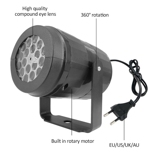 Hvid Blizzard Projektor Automatisk Rotation Snefnug Projektion