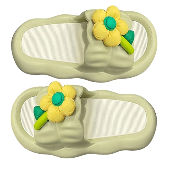 Kuddsandal för kvinnor Super Quiet 3.0CM Studsande sulor halkfria badtofflor för sommargrönt 36-37