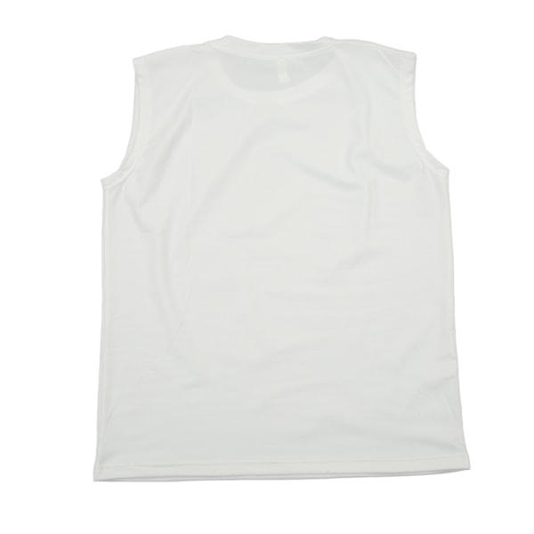 Herr Träning Tank Top Ärmlös Ren Färg Muskeltröjor för Bodybuilding Gym Träning Vit M
