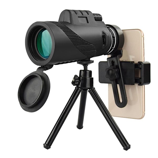 Monokulär Teleskop 40X60 Hög Effekt HD Monokulär Teleskop med Smartphonehållare och Stativ Vattentätt Monokulär