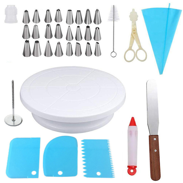 106/Set DIY Tårtdekorationsverktyg Baksatser Set Rostfritt Stål Konditorimunstycken Kit Blomsterglasyrspetsar Bakverktyg
