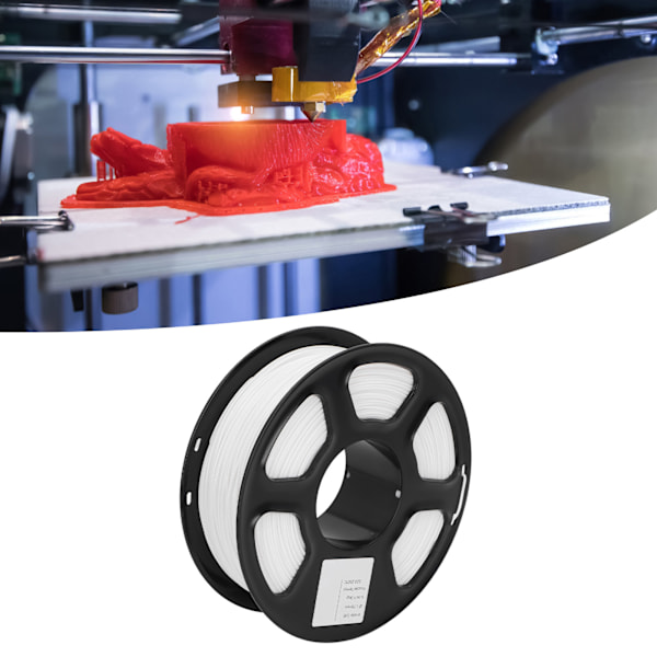 3D-skrivarfilament 1,75 mm 1 kg Nettovikt 220 till 250 Celsius Ren Färg PETG-filament för Påfyllning Ersättning Vit