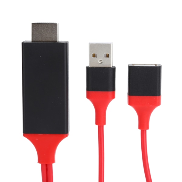 1080p TypeC Mobiltelefon til HD Multimedia Interface Kabel USB Adapter til IOs Android(Rød )