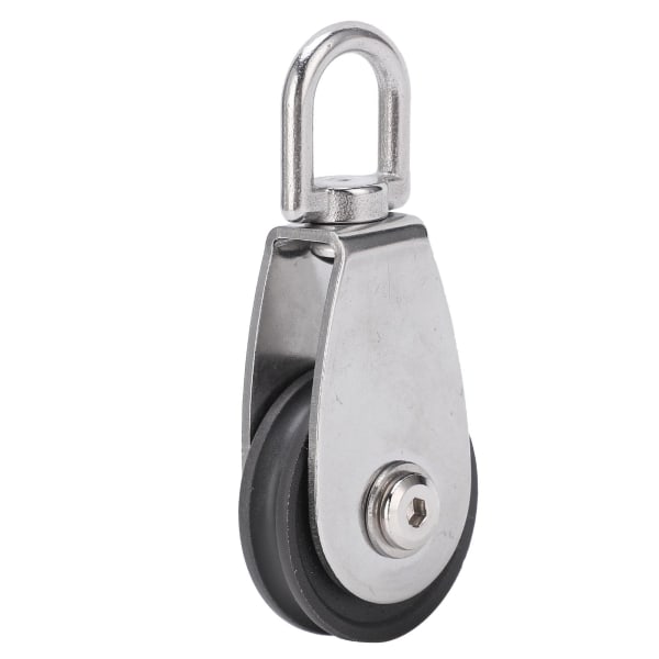 Rustfritt stål skall dobbel lagre stum pulley blokk nylon hjul spor 360 graders rotasjon