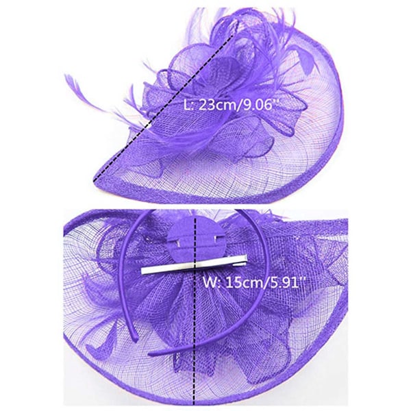 Kvinners festbryllup fascinator cocktailhatt hårbånd tilbehør fransk slør hårbånd vintage hårklips
