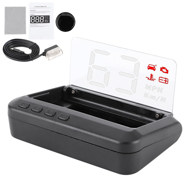 3in Multifunktionell Head Up Display HUD Monitor Hastighet Vattentemperatur Spänning Display OBD Projektor