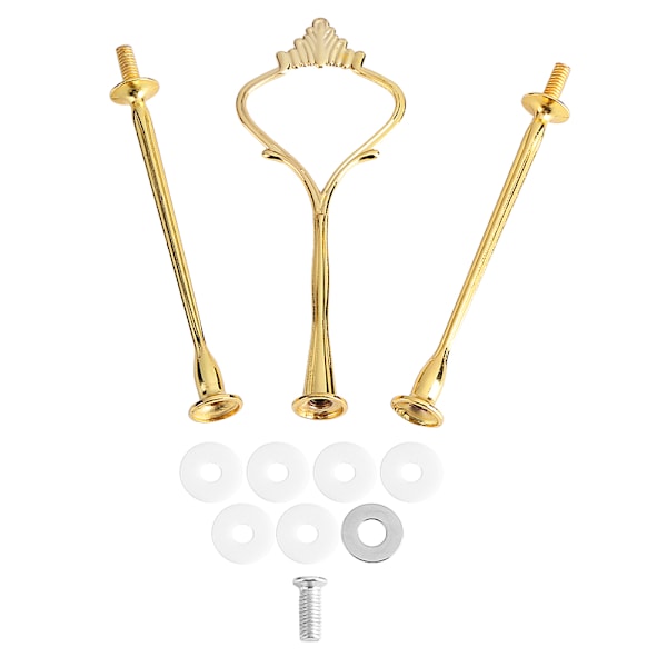 Multi tiers kagebakke stativ håndtag frugtplade hardware montering holder(3-tiers krone guld)