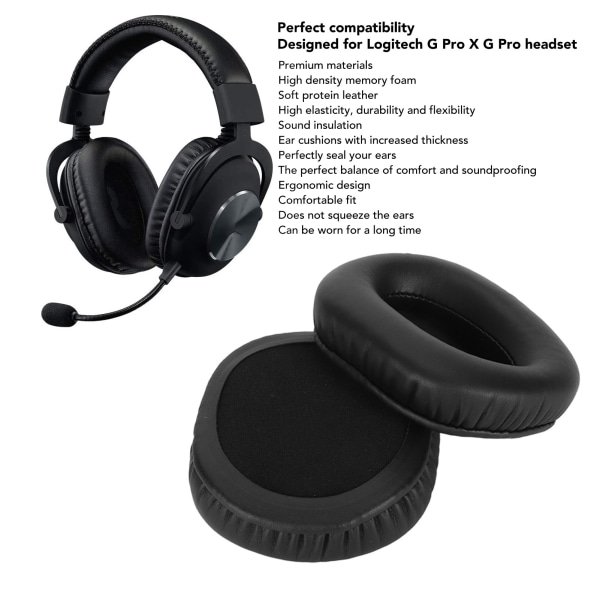 Reservedele til øretelefoner til Logitech-hovedtelefoner Ørepuder til Logitech G Pro X G Pro Gaming-hovedtelefoner
