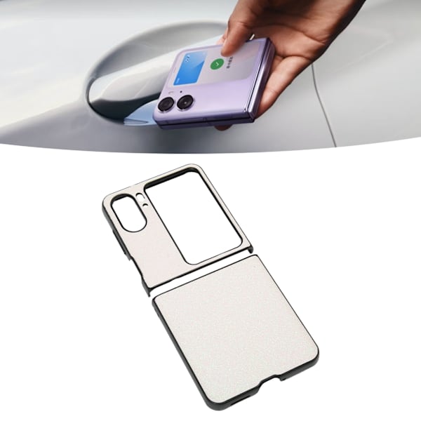 Fällbar telefonfodral ABS skyddande glänsande telefonfodral Anti-fall fodral för Find N2 Flip Vit