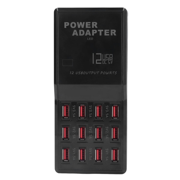 Multi Port USB-oplader 12A høj effekt 12 porte USB-ladestation til MP3 MP4 mobiltelefoner EU-stik AC 100-240V