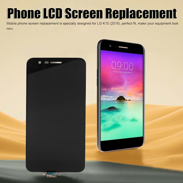 Telefon LCD-skärmersättning LCD-skärm Touch Digitizer-montering för LG K10 2018