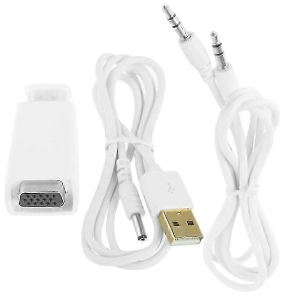 GETIT HDMI til VGA-adapter med lydstøtte 1080P kompatibel med PC bærbar PC