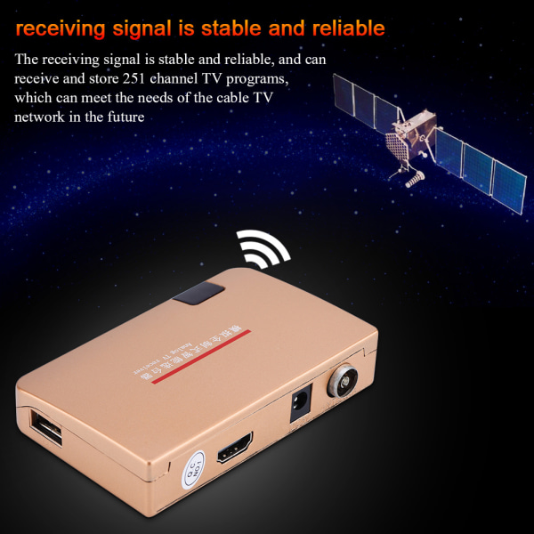 RF til HDMI All Standard Converter Analog TV Receiver Adapter Fjernkontroll 100-240V (VDE)