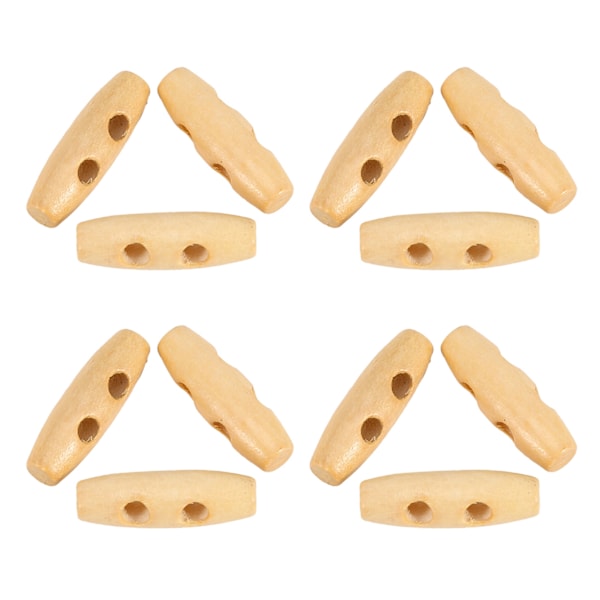 50 kpl / erä Napit Puinen 2 Reikää Takki Duffeli Toggle Puu Torvi Ompele Neulonta Napit 30mm