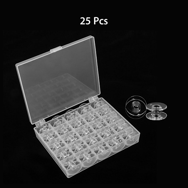 Bobbin Organizer Plastfodral, Transparent 25 Fack Tomma Spolar Rullar Box, Syhantverk Plastfodral Förvaringslåda för Symaskin (1 st låda)