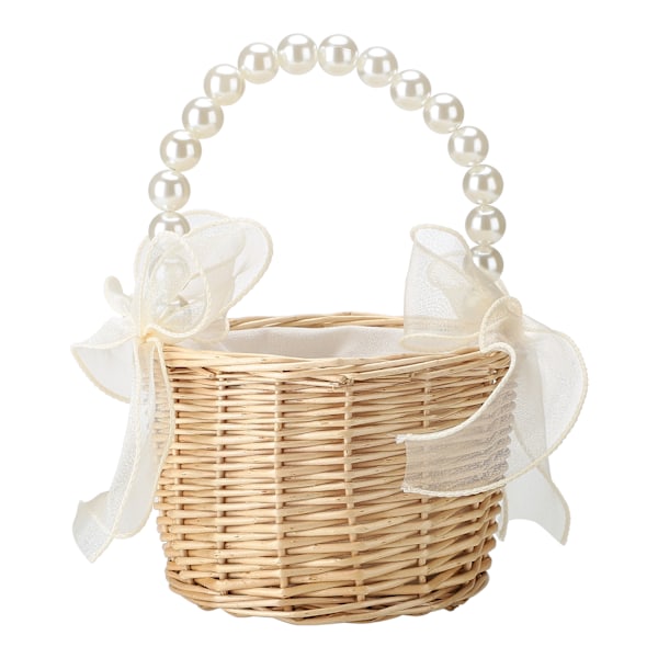 Bröllopsceremoni Ringkudde Blomkorg Bärbar Jutesäck Båge Vintage Bröllopskorg