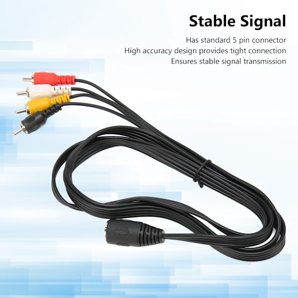 5-polig DIN till 4 RCA-kabel Hona till Hane Plug and Play Ljudadapterkabel för CD-förstärkare Högtalare 1,5 m