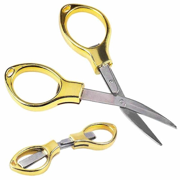 Kompakt, säkerhetsfokuserad hopfällbar sax, rostfritt stålblad för hållbar prestanda, cirkulär bågdesign säkerställer användarsäkerhet, perfekt för hem &