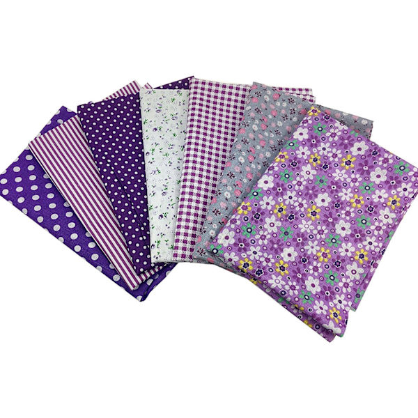 7 stk 25 x 25 cm bomullsblanding tekstil håndverk stoffpakke Fat Quarter Patchwork forhåndskutte dynelapper for DIY sying Scrapbooking prikk blomstermønster