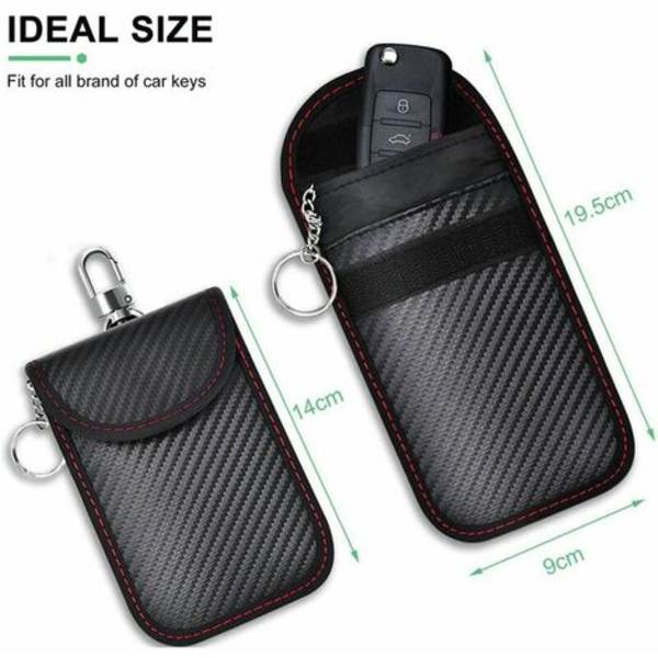 2 Mini RFID-blockerande fodral för bärbara bilnycklar, Anti-RFID bilnyckelfodral, RFID-blockerande fodral för nyckellösa bilnycklar, Anti-stöld Anti-hackningsskydd
