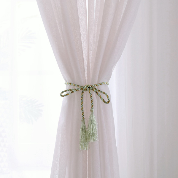 Polyester vindusgardin Valances Voile soverom stue dekor (lilla)