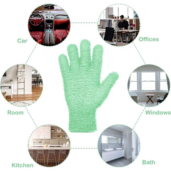 2 par Microfiber Auto Damting Rengöringshandskar Tvättbara rengöringsvantar för kök Husstädning Bilar Lastbilar Speglar Lampor Persienner Damming