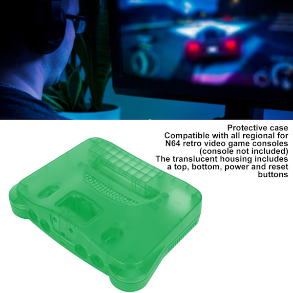 Retro-videopelin konsolin läpikuultava kotelo Ammattimainen pölytiivis paksu peliohjaimen suojakotelo N64-konsolille